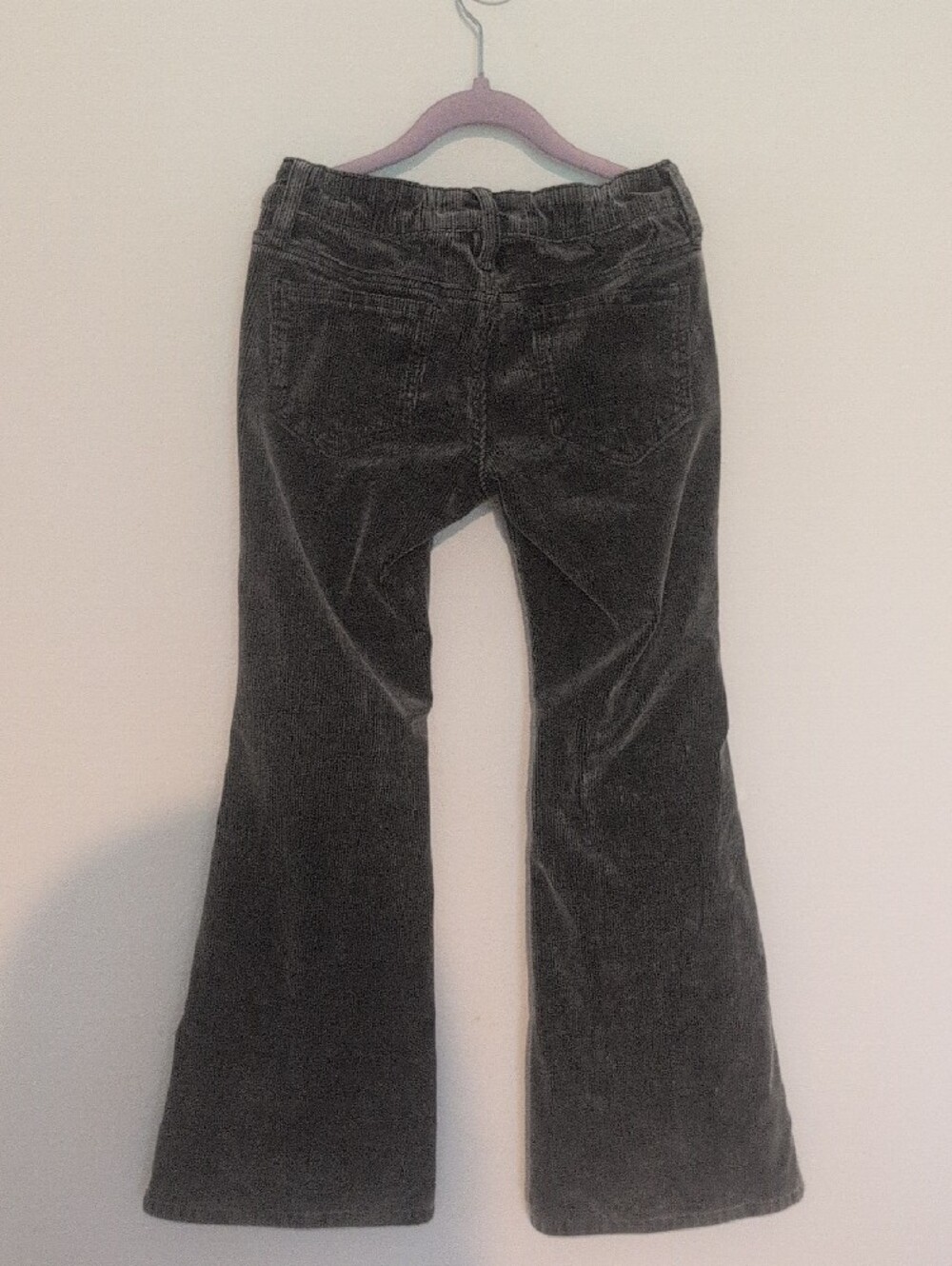 Girls Rock And Roll Denim Charcoal Gray Flared Corduroy Pants - Picture 4 of 6